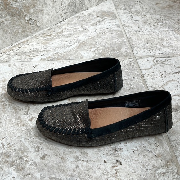 UGG Shoes - UGG moccasin slip on copper/black woven Size 8